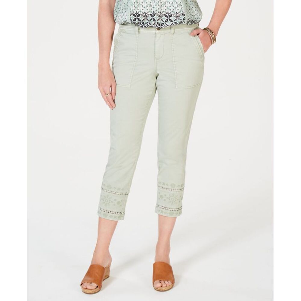 Style & Co. Embroidered-Hem Capri Pants